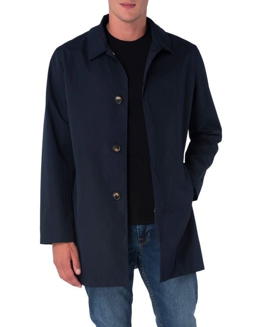 Harry Brown London Blue Single Breasted Trench Coat for men