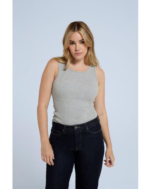 Mountain Warehouse White Ribbed Tank Lightweight Breathable Soft Casual Summer Ladies Vest Top Cotton