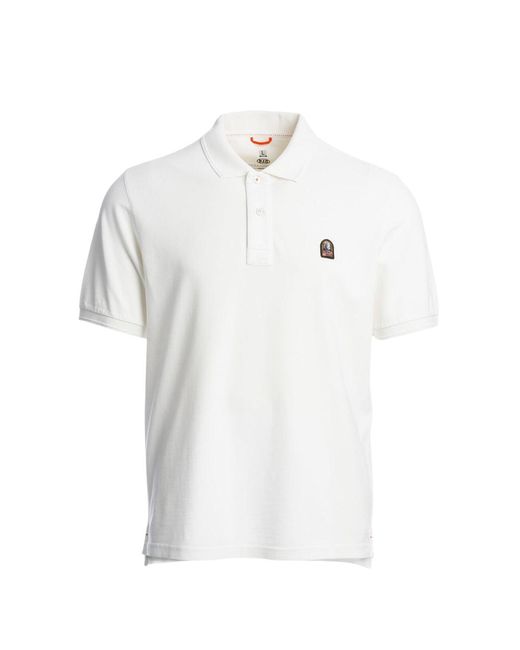 Parajumpers White Patch Polo Shirt Cotton for men