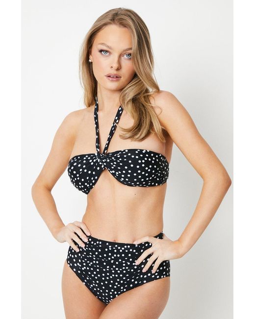 Gorgeous Gray Spot Mid Waist Bikini Pant