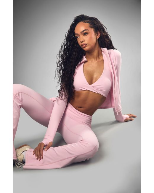 Boohoo Pink Dsgn Studio Supersoft Sculpt Twist Front Sports Bra