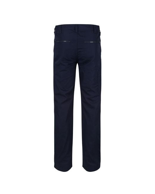 Regatta Blue Orgnlactn Zipped Pocket Solid Patterned Trousers for men