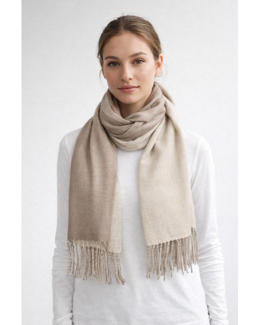 SVNX Blue Reversible Two-Tone Cashmere Blend Scarf With Tassels