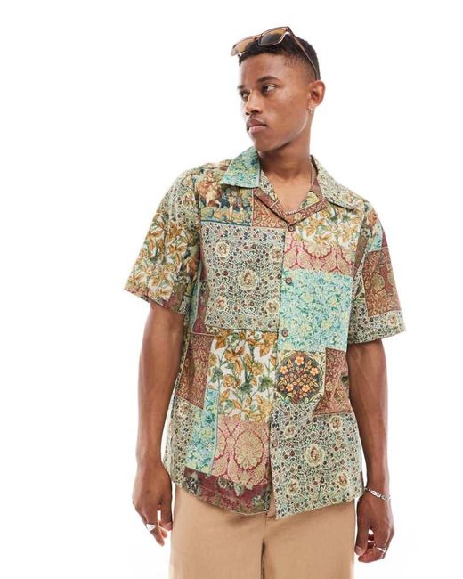 ASOS Green Relaxed Revere Shirt for men