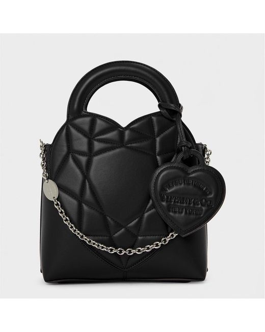 Tiffany & Co Black Accessories Geometric Patterned Padded Tote With Chain