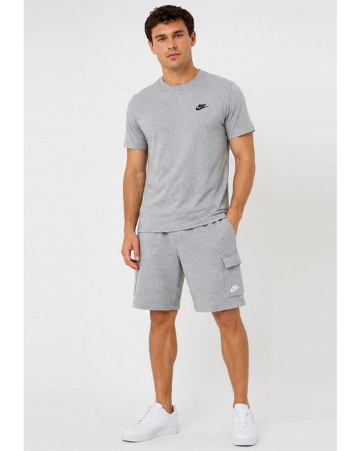 Nike Gray Tracksuit T Shirt Cargo Pocket Shorts for men