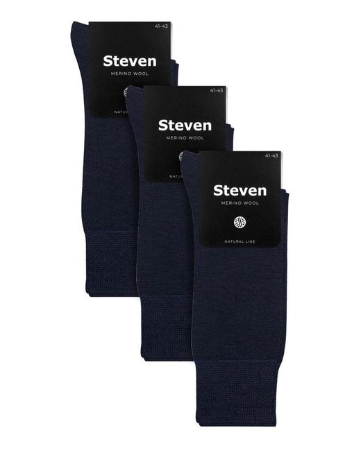 Steve Madden Blue 3 Pairs Multipack Original Merino Wool Socks for men
