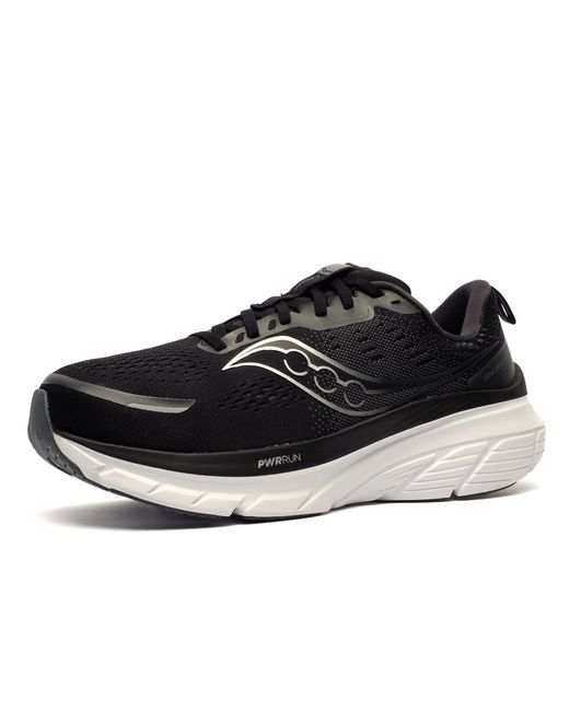 Saucony Black Guide 18 Wide Fit Running Trainers for men