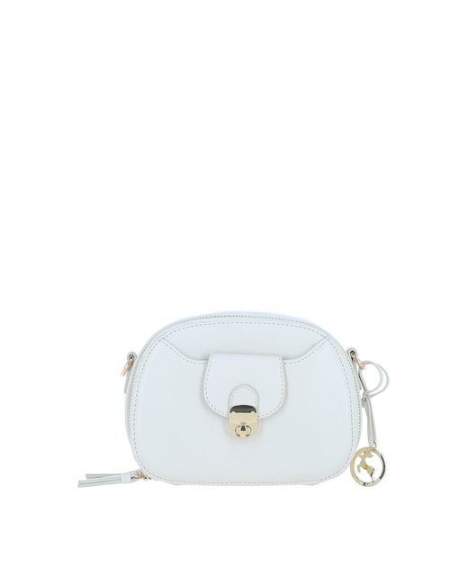 Ashwood Leather White Real Compact Crossbody Bag With Adjustable Strap