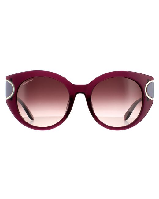 Ferragamo Brown Cat Eye Wine Gradient 90041091