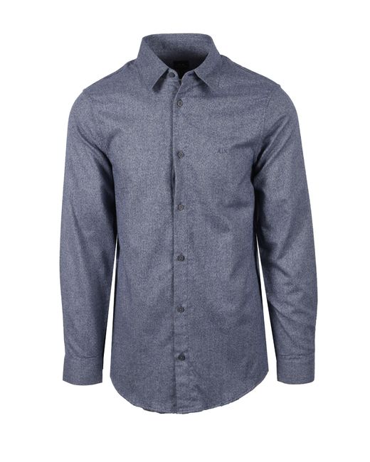 ARMANI EXCHANGE Blue Long Sleeved Shirt for men