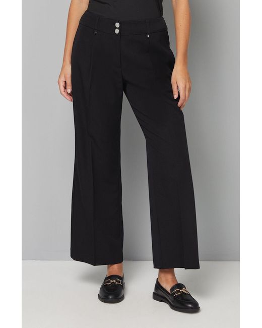 Wallis Black Petite Smart Wide Leg Trousers