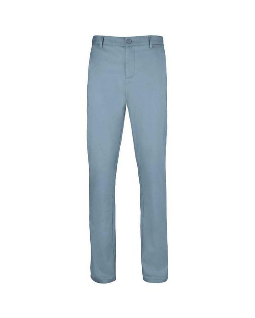 Sol's Blue Jared Stretch Slim Suit Trousers (Creamy Dark) for men