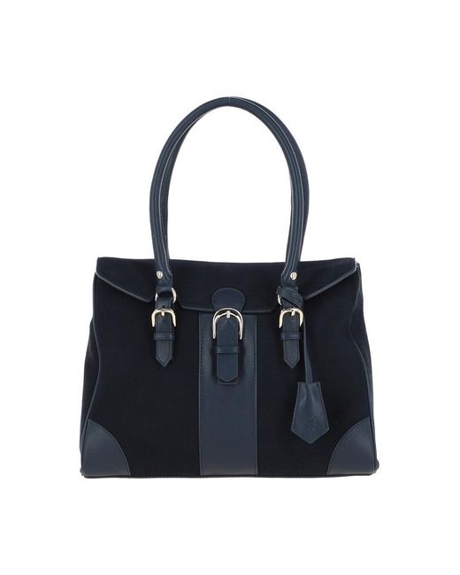 Ashwood Leather Black 'Onda Opulenta' Flap Over Soft Suede Tote Bag