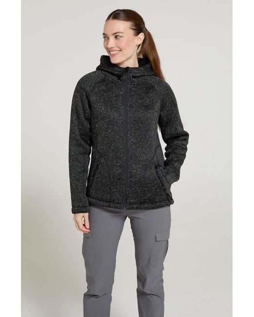 Mountain Warehouse Black 'Nevis' Fur Lined Hoodie Full Zip Warm Cosy Jumper Cotton