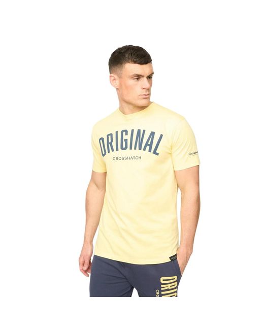 Crosshatch Yellow Kensby T-Shirt Cotton for men