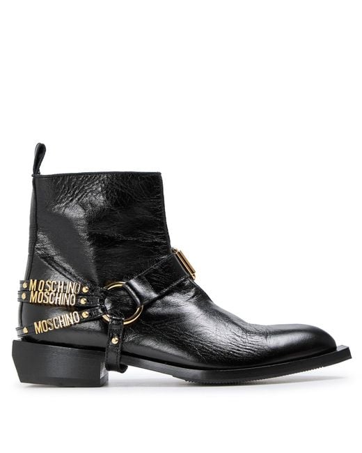 Moschino Black Biker Boots