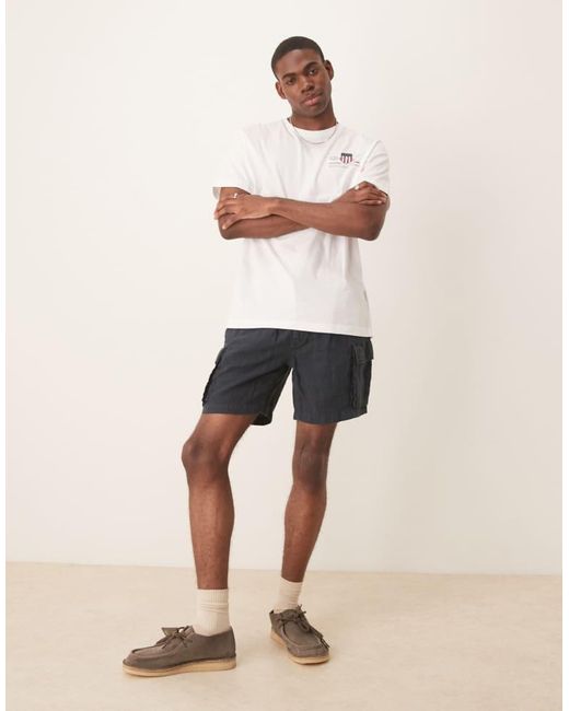 Gant White Linen Cargo Shorts for men