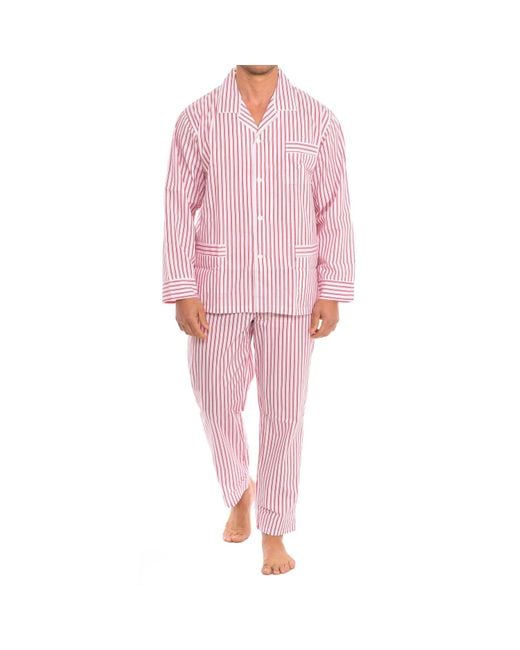 Kisses&Love Herren Langarmhemd Schlafanzug Kl30194 in Pink für Herren