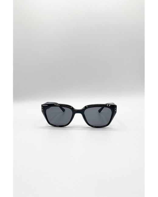SVNX Gray Classic Square Cat Eye Sunglasses