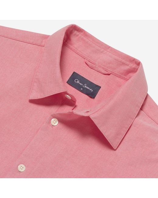 Oliver Sweeney Pink Cotton Shirt for men