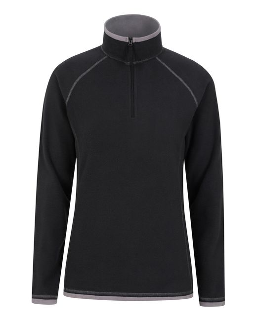 Mountain Warehouse Black 'Montana' Microfleece Jacket Half Zip Breathable Quick Dry Sweater