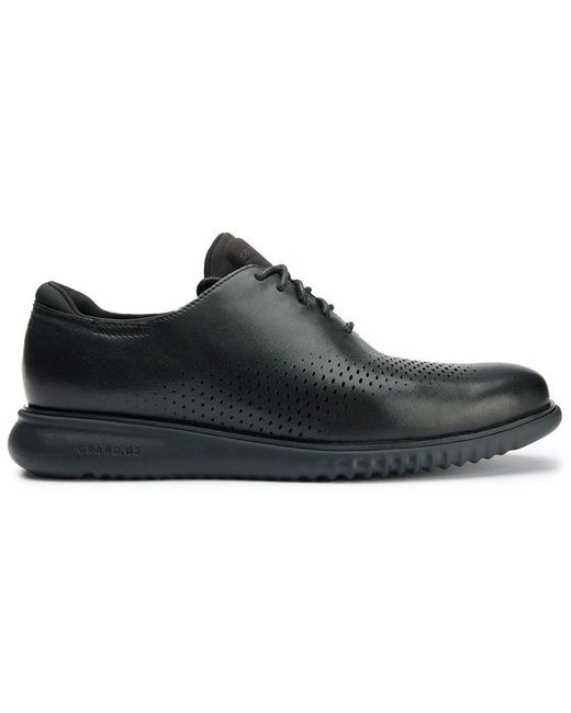 Cole Haan Black Zerogrand Laser Wingtip Shoes for men