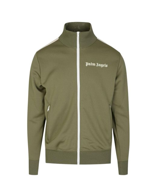 Palm Angels Green Classic Military Track Jacket for men
