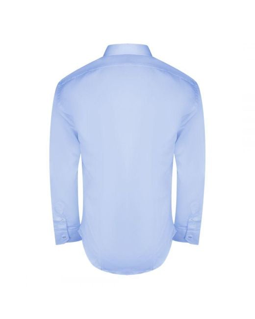 Aquascutum Blue Plain Long Sleeve Shirt for men