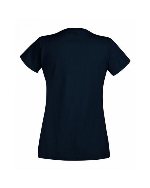 Fruit Of The Loom Blue Ladies/ Lady-Fit Valueweight Short Sleeve T-Shirt (Pack Of 5) (Deep) Cotton