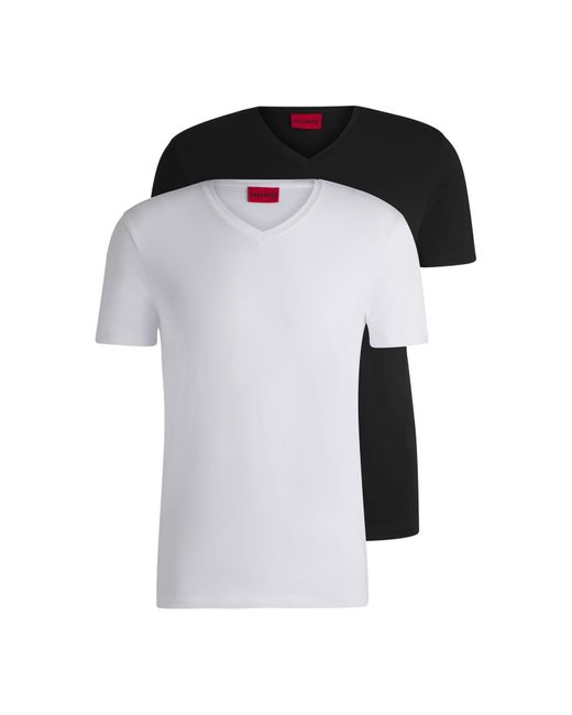 HUGO Black 2 Pack Of V-neck T-shirts for men