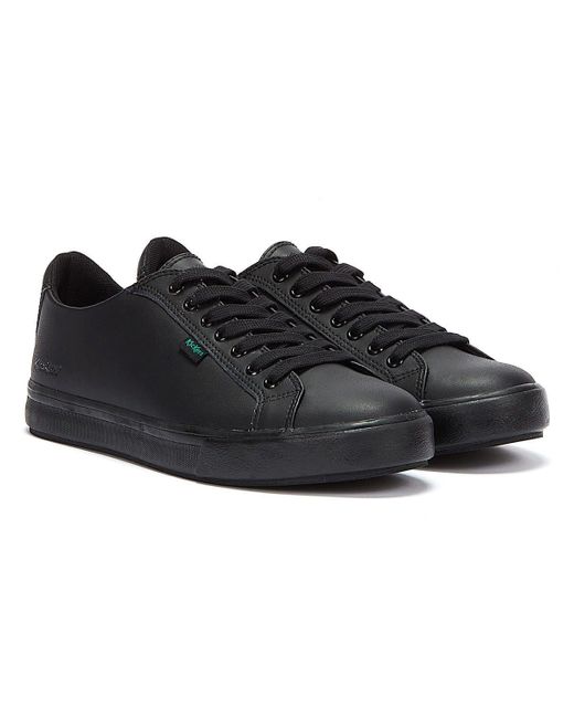 Kickers Black Leather Tovni Lacer Trainers