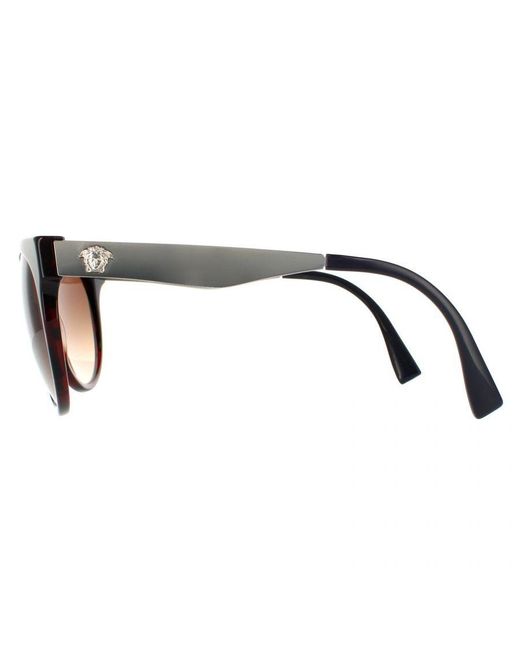 Versace Brown Round Havana Gradient Sunglasses for men