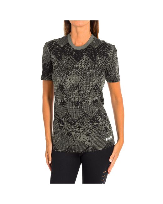 Zumba Black Short-Sleeved Round Neck Sports T-Shirt Z2T00161