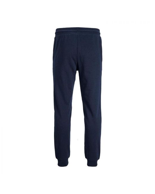Jack & Jones Blue Regular Fit Cotton Made Sweatpants With Ribbed Cuffs for men