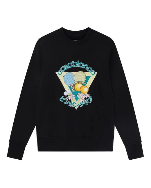 Casablanca Blue Embroidered Ping Pong Club Sweatshirts Cotton for men