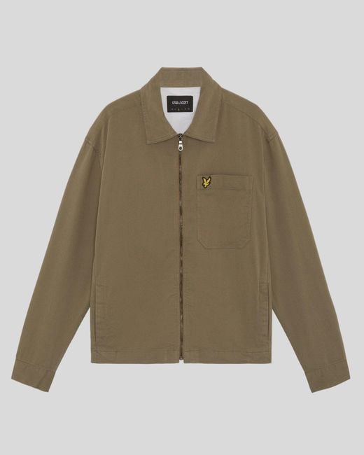 Lyle & Scott Green Lightweight Enzyme Wash Overshirt