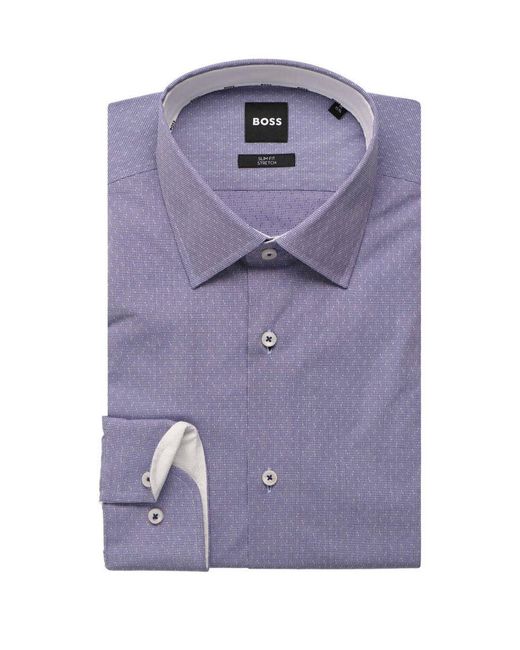 Boss Purple Hugo Boss H-Hank-Kent-C3-214 Shirt Dark for men