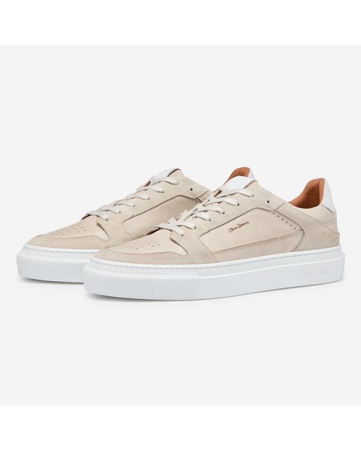 Oliver Sweeney White Hand Finished Calf Leather Cupsole Trainers for men