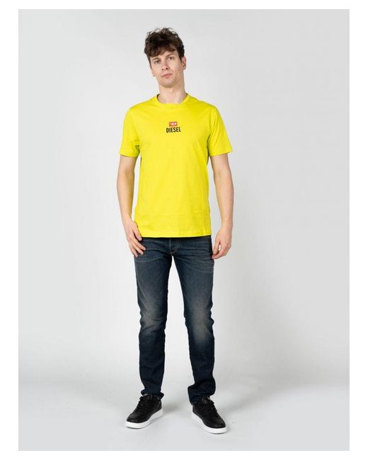 DIESEL T-shirt T-just Mannen Geel in het Yellow voor heren