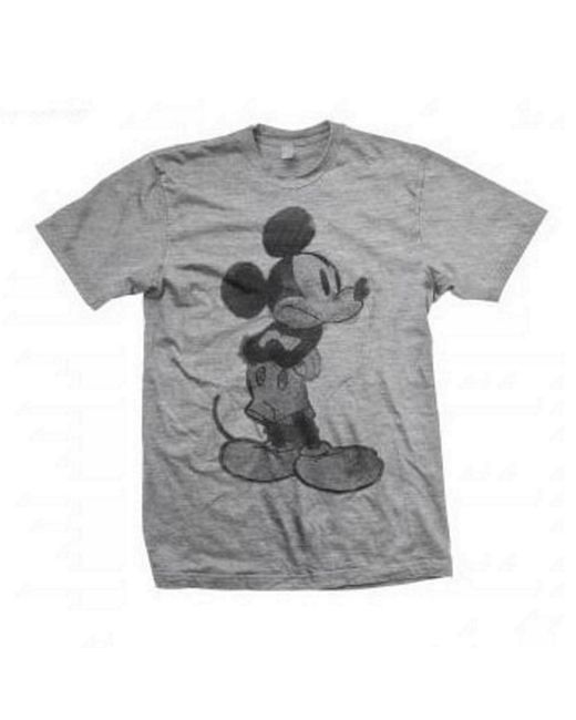 Disney Gray Adult Mickey Mouse Sketch T-Shirt