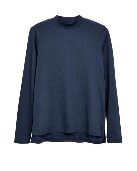 Secret Label Blue High Neck Long Sleeve Jersey Top