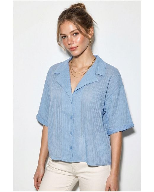 Bianco Lucci Blue Cotton Shirt
