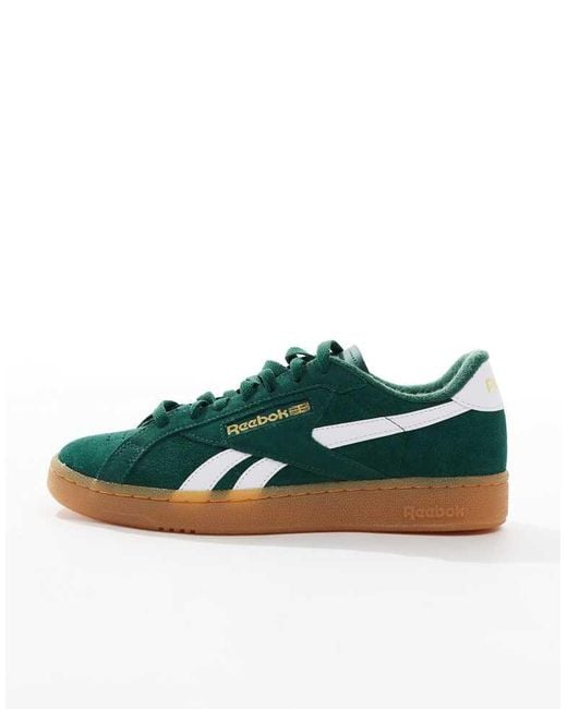Reebok Green Club C Grounds Suede Trainers With Gum Sole for men