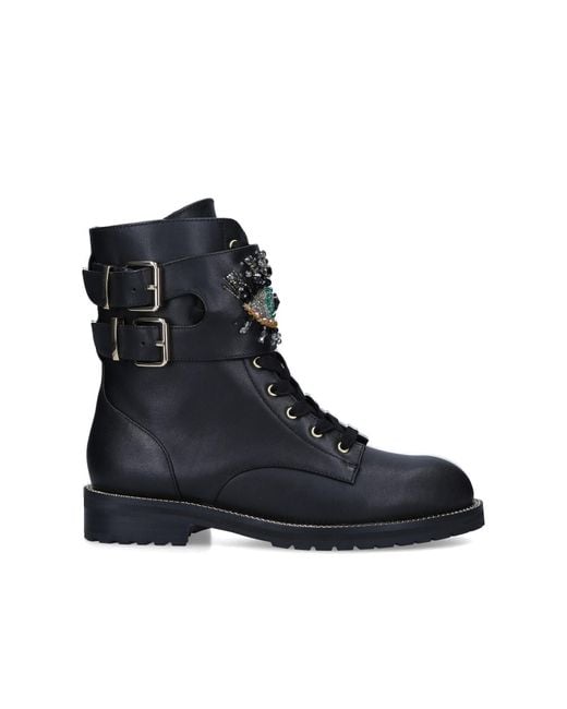 Kurt Geiger Blue Leather Sutton Eye Boots