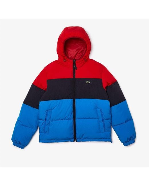 Lacoste Red Water Resistant Puffer Jacket for men