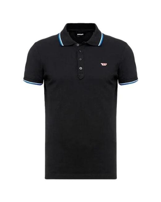DIESEL Black Polo Shirt T-Randy Short Sleeve for men