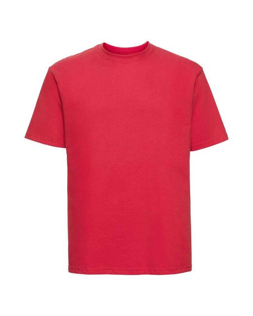 Russell Red Ringspun Cotton Classic T-Shirt (Bright) for men