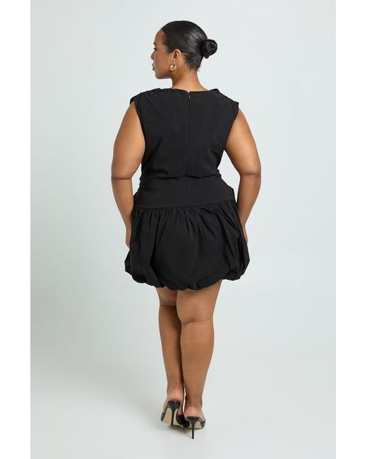 Boohoo Black Plus Bengaline Puffball Skater
