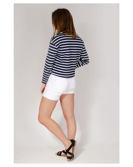 Secret Label White Turn Hem Shorts Cotton
